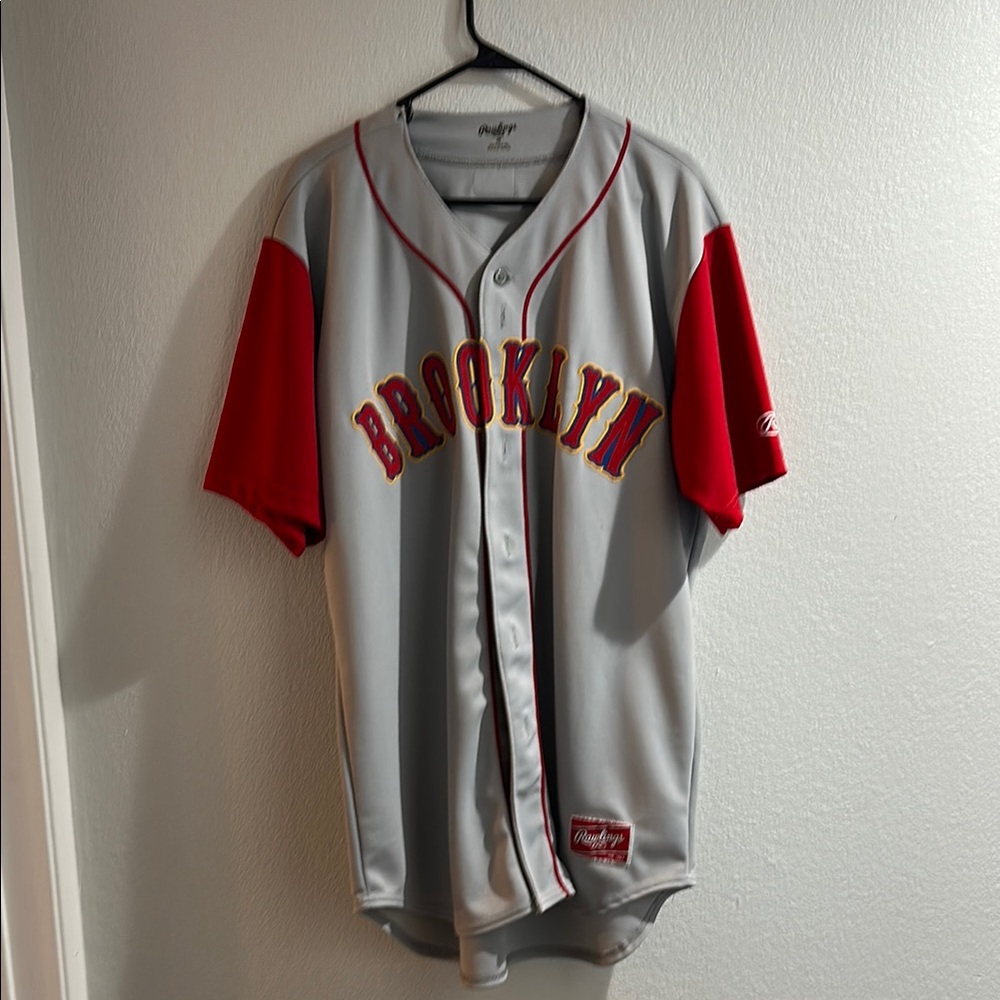 Brooklyn Baseball Jersey with Red Sleeves